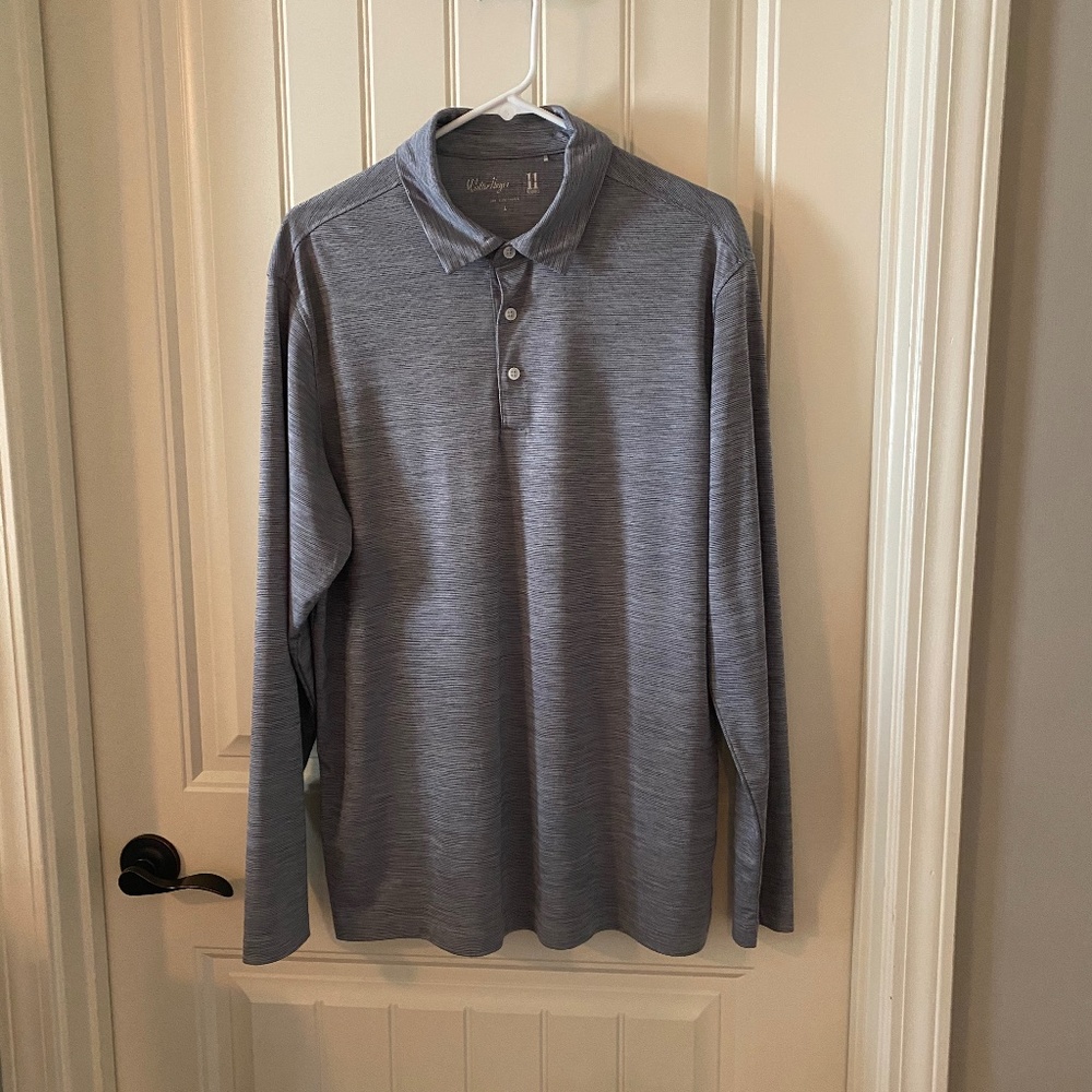 Walter Hagen Men's Long Sleeve Heather Golf Polo